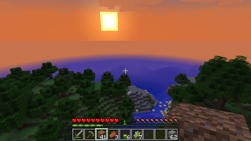 Minecraft sunset